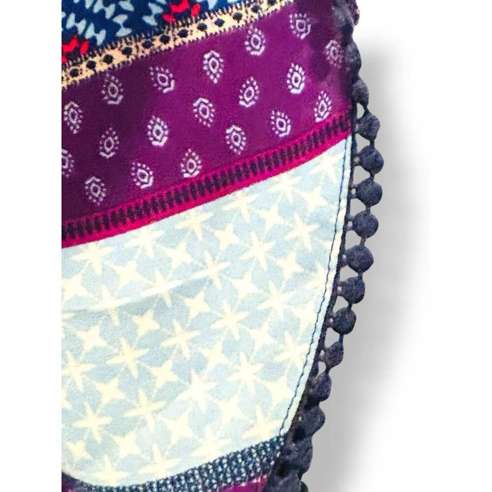 Women’s Size 3X Mix Print Embroidered Popover Blouse Boho Lagen Look Work Travel - Picture 5 of 13